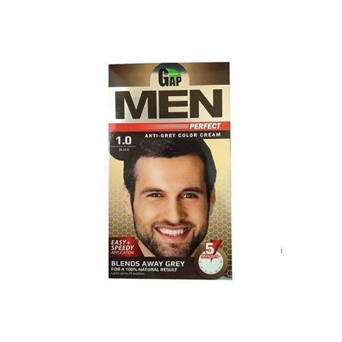 کیت رنگ مو مردانه رنگ مشکی گپ GAP مدل Men Perfect شماره 01 حجم 50 میلی لیتر