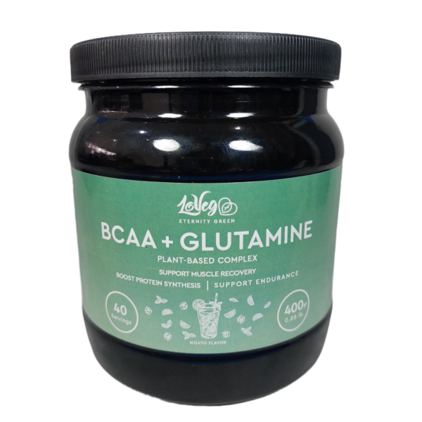 مکمل گلوتامین گیاهی لاوگ 400 گرم bcaa + glutamine